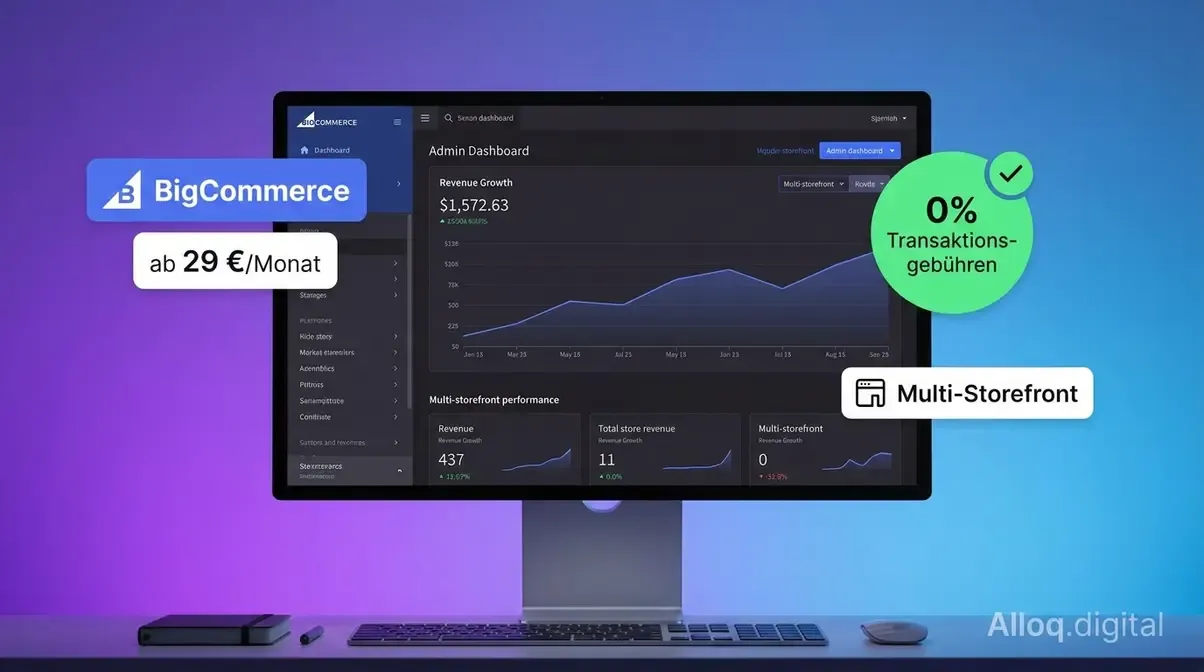 BigCommerce SaaS-Dashboard mit Multi-Storefront und Wachstums-Analytics ab 29 Euro pro Monat