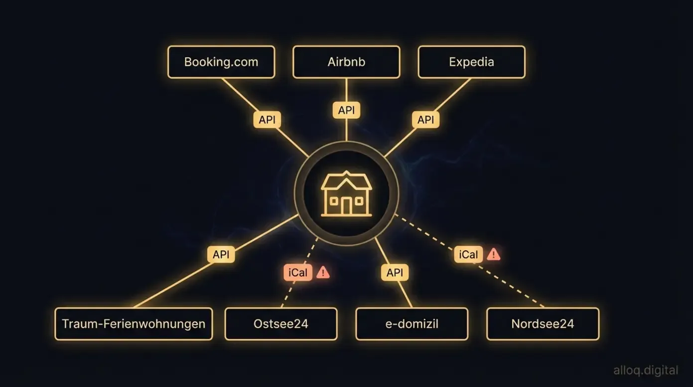 Portalanbindung im Vergleich: API-Verbindungen zu Booking und Airbnb vs. iCal bei Nischenportalen