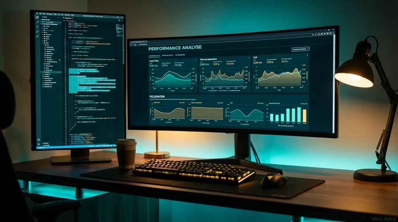 Entwickler-Dashboard mit Metriken zur Performance-Analyse