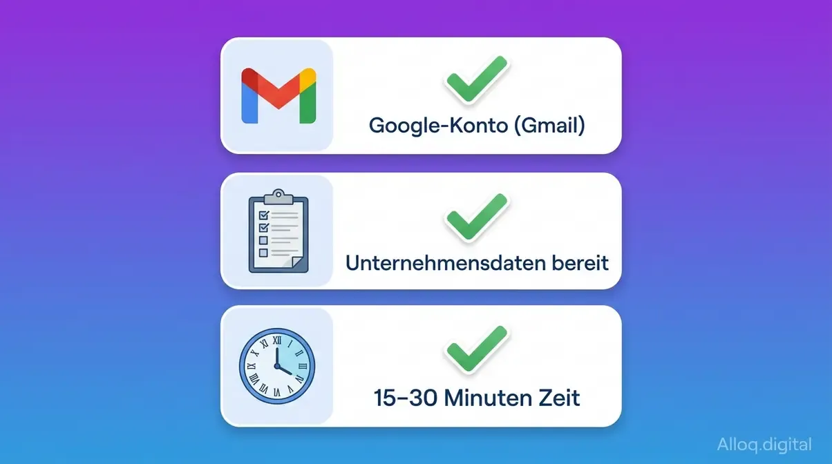 Checkliste der Voraussetzungen für die Einrichtung eines Google Unternehmensprofils