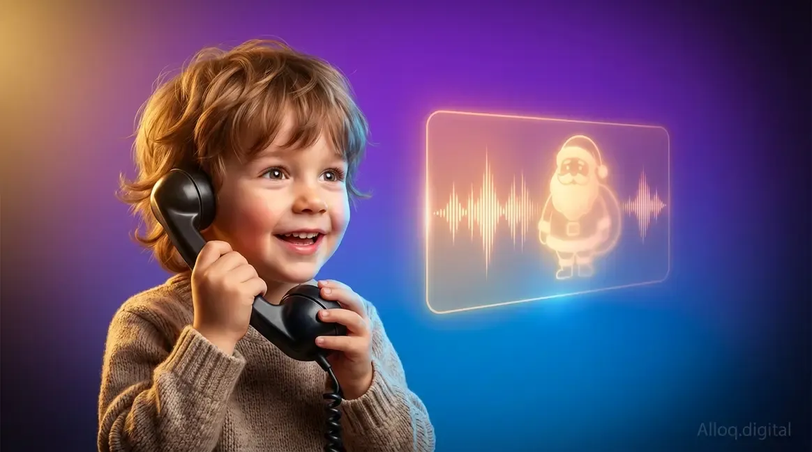 KI Sprachassistent entwickeln für Kinder — Kind telefoniert mit KI-Nikolaus per Echtzeit-Voice-AI