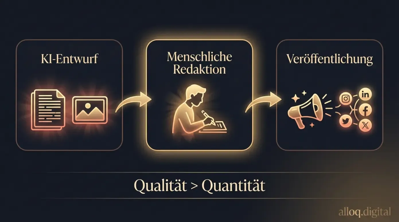 Content-Pipeline: Von KI-Entwurf über menschliche Redaktion zur Veröffentlichung
