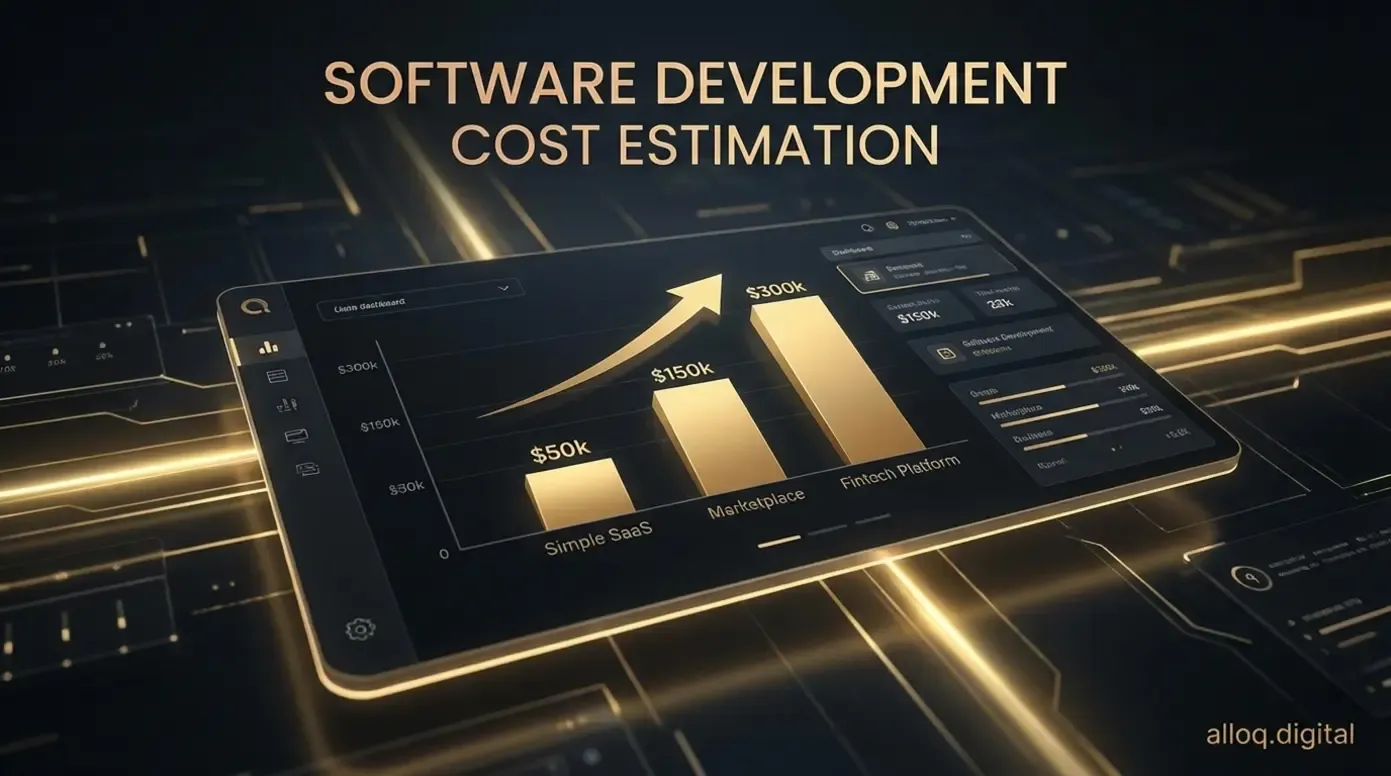 Financial bar graph showing varying development costs across different industry verticals