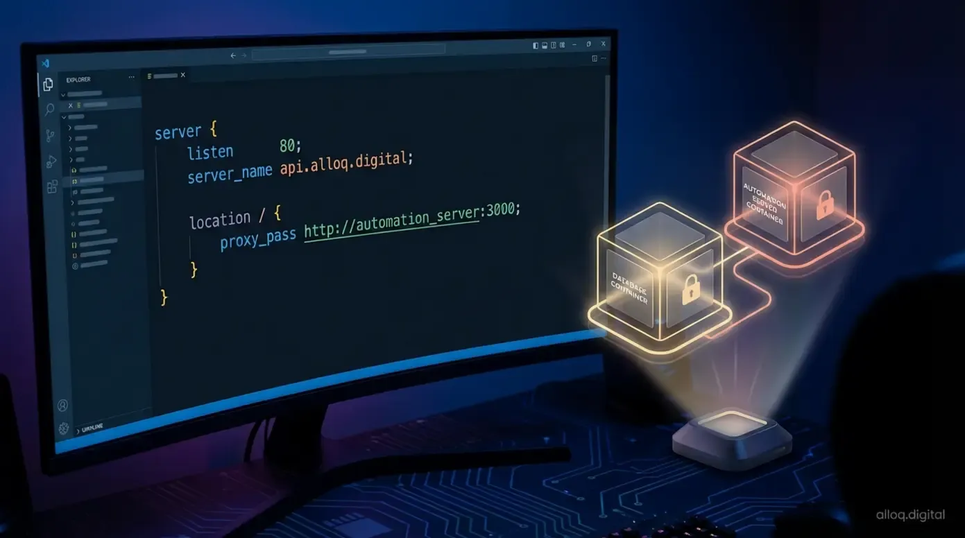 Docker Compose Konfigurationsskript für n8n auf einem VPS
