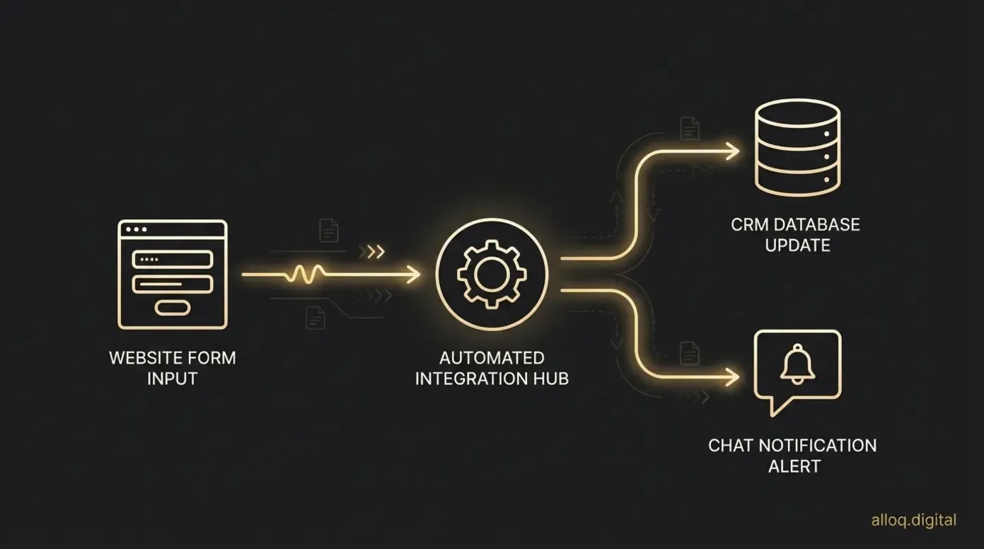 Prozessdiagramm einer automatisierten Datenübertragung vom Formular ins CRM