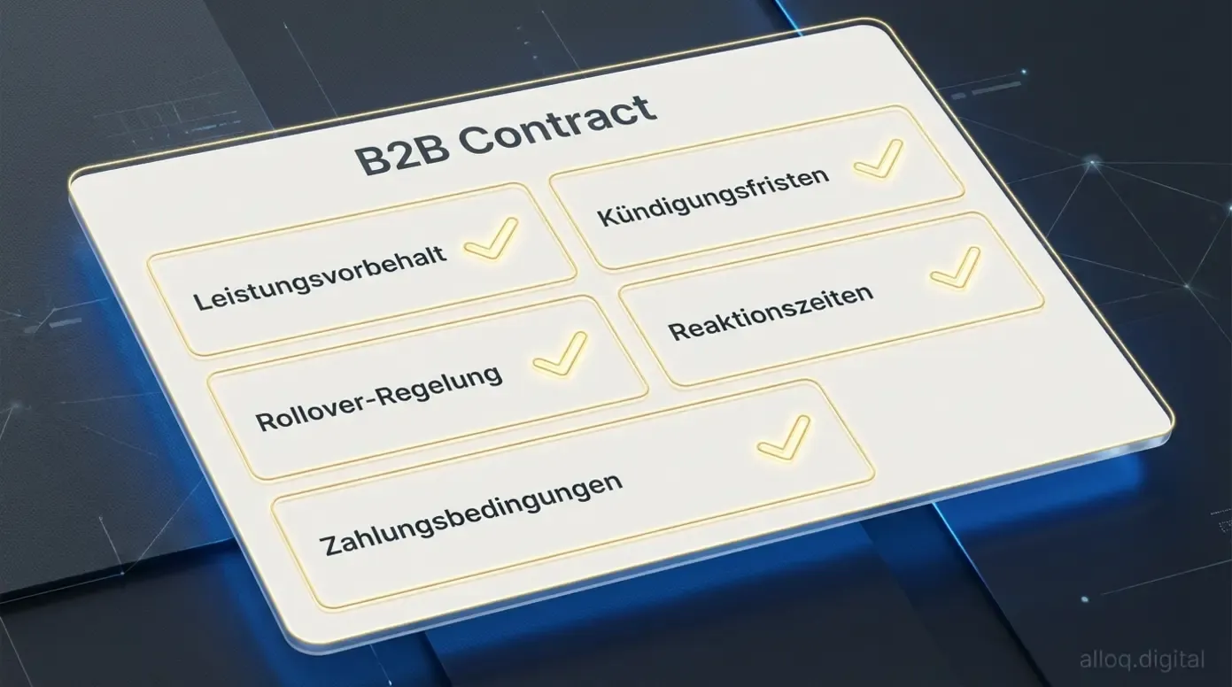 Darstellung der 5 wichtigsten Elemente eines Retainer-Vertrags