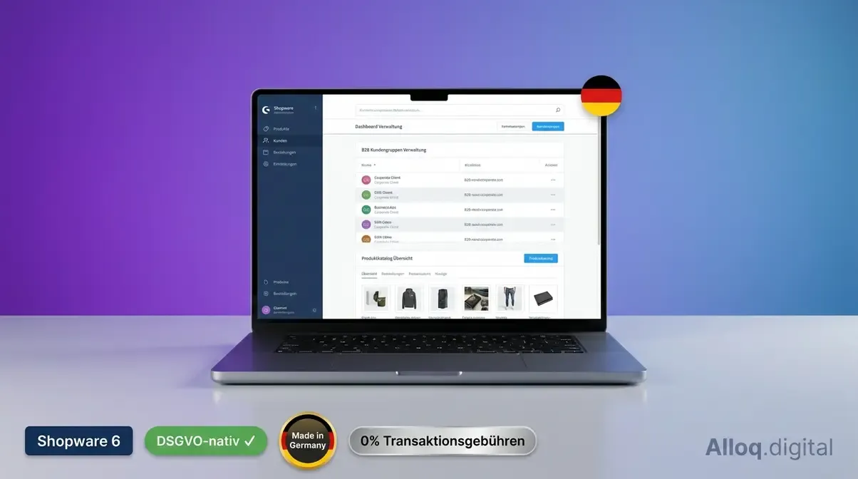 Shopware 6 Admin-Oberfläche – DSGVO-native E-Commerce-Plattform aus Deutschland