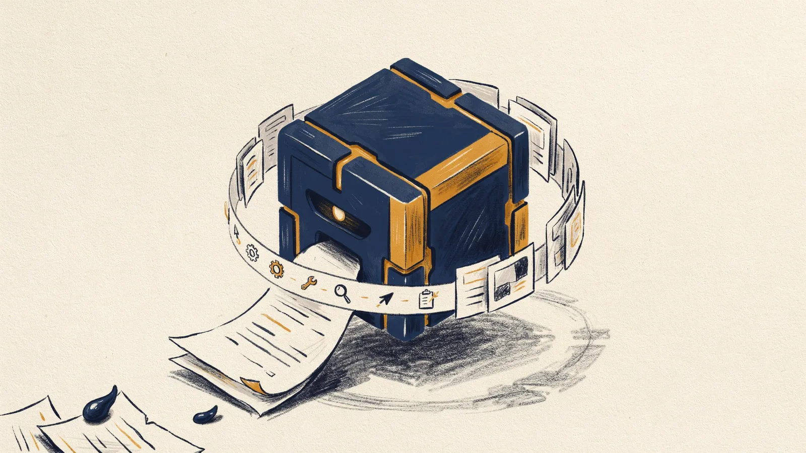 Illustration of a single AI agent as a modular building block performing one well-defined task