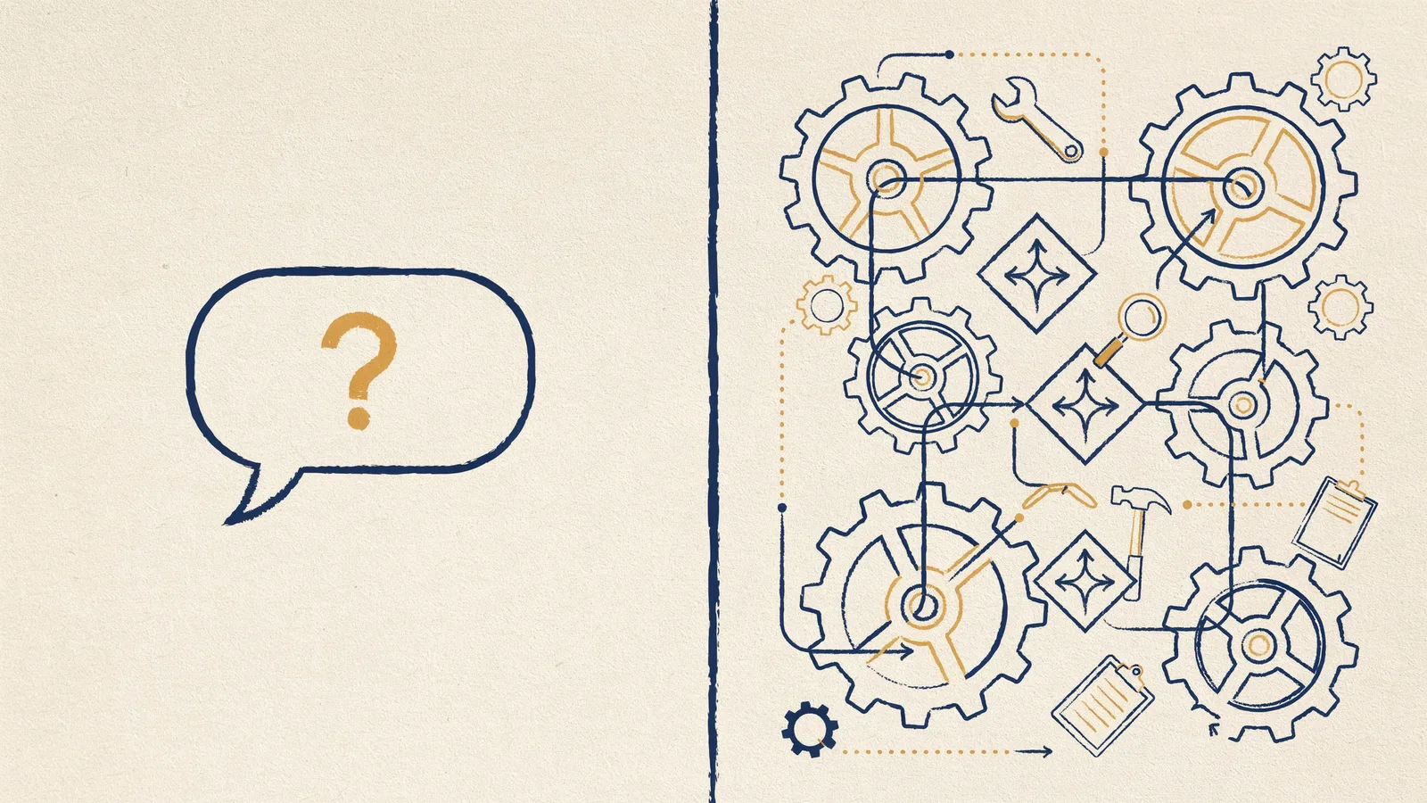 Illustration contrasting a simple chatbot with an autonomous AI agent that reasons, calls tools, and completes multi-step workflows