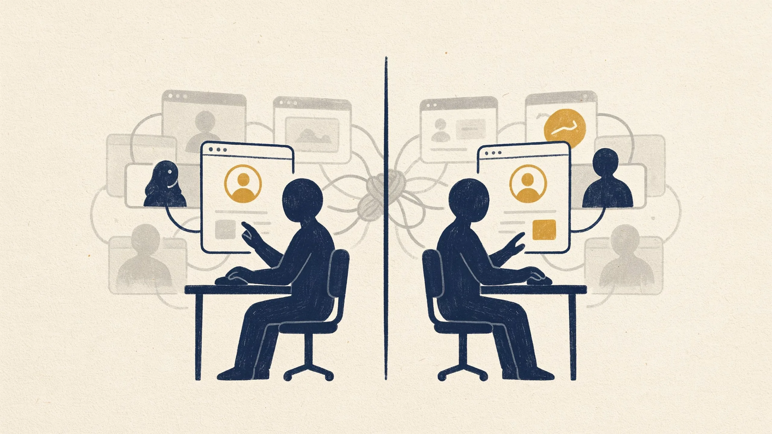 Illustration of parallel AI agents each driving an isolated browser session for browser automation