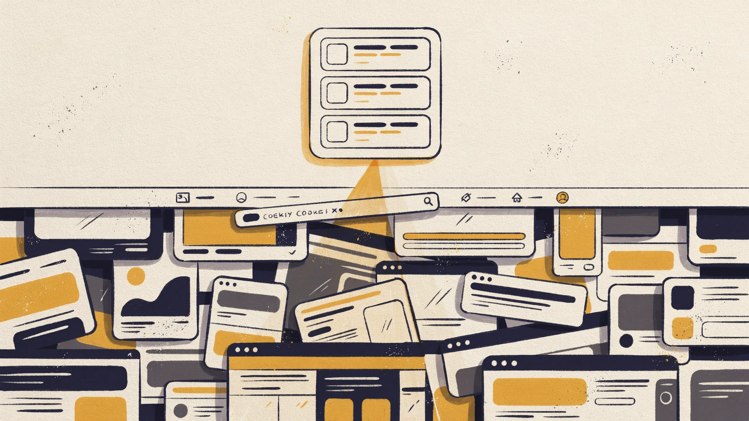 Illustration einer kuratierten Inhaltsübersicht als llms.txt, die einem KI-Modell die wichtigsten Seiten kompakt anbietet