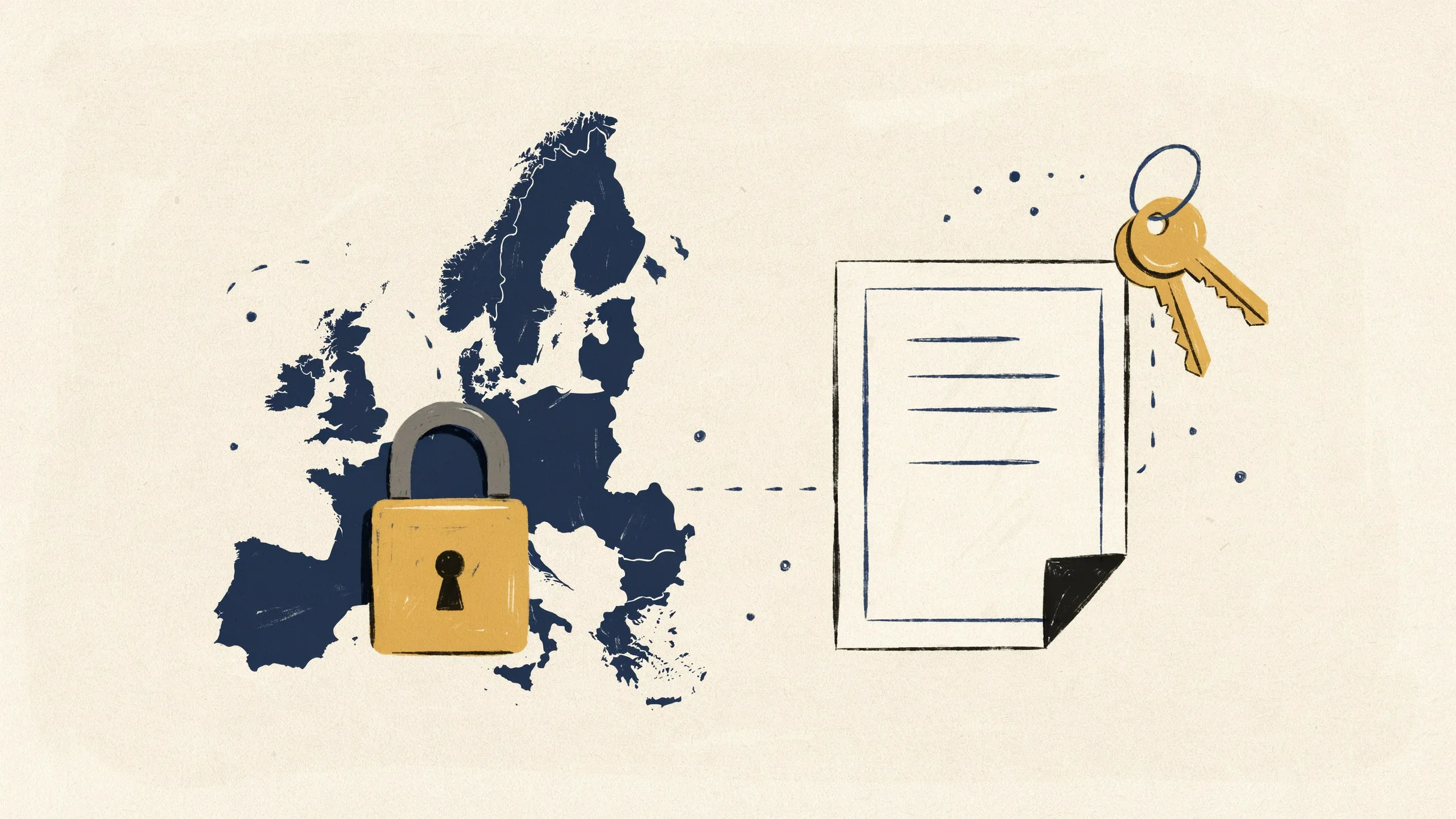 Illustration zur DSGVO-Konformität beim n8n selbst hosten mit EU-Serverstandort und sicher verwahrtem Encryption-Key